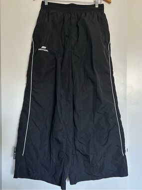 EMESTUDIOS Black Nylon Wide Leg Track Pants Size 40 (US Mens XS/S Womens M)